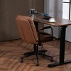 SKRAN Leather Computer Rolling Swivel Chair, Mid Back Home Office Desk Task Chair Tiltable 40° Backrest with Padded Armrest for Office Home - 3 of 4