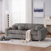 Modern Sofa for Living Room, 84inGrey Corduroy Sofa Couch, Sectional Love Seat Couch, Upholstered Sofa for Apatment Bedroom Home Office - 3 of 4