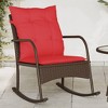 vidaXL Patio Rocking Chair with Cushions Brown Poly Rattan - 2 of 4