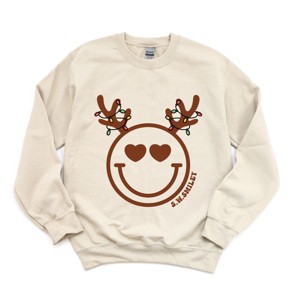 S.W.Smiley Reindeer Lights -  Womens Sweatshirt - 1 of 3