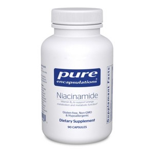 Pure Encapsulations Niacinamide - Vitamin B3 Supplement to Support Energy Metabolism, Joint Mobility, and Metabolic Function* - 90 Capsules - 1 of 4