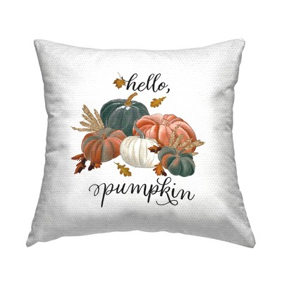 Stupell Industries Hello Pumpkin Seasonal Autumn Wheat Botanicals