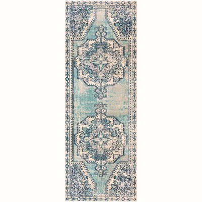 Mark & Day Henry 2'11"x7'10" Runner Woven Indoor Area Rugs Teal: Stain-Resistant, Pet Friendly, Traditional Style