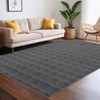9x12 Modern Textured Solid Color Thin Area Rug, Non Slip Washable Indoor Rug , Foldable Rug for Living Room, Bedroom, Kitchen, Entryway - 4 of 4