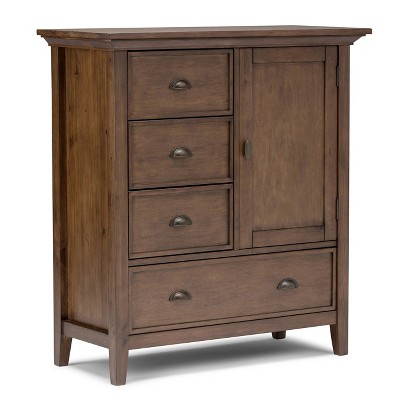 Mansfield Medium Storage Cabinet Rustic Natural Aged Brown - WyndenHall: Pine Wood, 4 Drawers, 1 Shelf