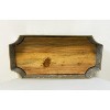 Essential Decor & Beyond 3-Piece Set Wood and Galvanized Steel Industrial Rustic Tray with Metal Handle and Curved Corners - 4 of 4