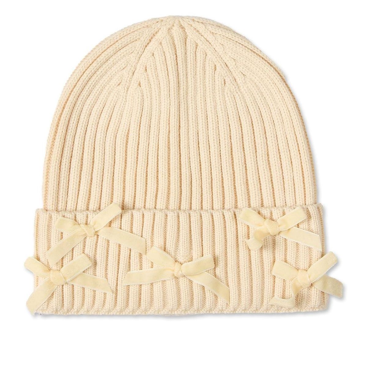 Memoi Girls Ribbed "All-Over Bows" Rayon-Blend Cuffed Beanie - thumbnail 4