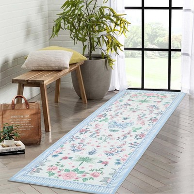 Area Rugs Modern Floral Rug for Living Room Bedroom,Low Pile Area Rugs Machine Washable Large Carpet for Dining Room Playroom Home Office Decor