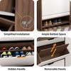 3 Tier Shoe Storage Cabinet, Freestanding Shoe Cabinet With 3 Flip Drawer, Slide Drawer, Open Shelve Modern Shoe Rack - 4 of 4
