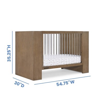 Aerin Aged Oak and Acrylic 4-in-1 Convertible Crib