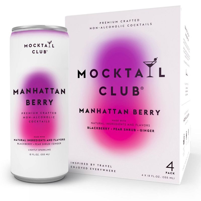 Mocktail Club Non-Alcoholic Manhattan Berry - 4pk/12 fl oz Cans, 1 of 6