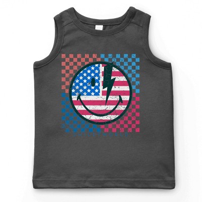 The Juniper Shop SmileyWorld Patriotic Checkered Lightning Youth Tank Top