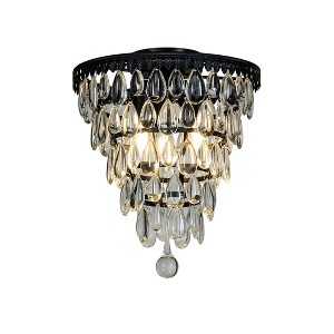 ALOADECOR 3-Lights 12 " Teardrop Glass Chandelier  Pendant Lamp - 1 of 4