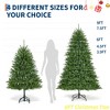 4.5FT/6FT/7.5FT/9 FTPre-Lit Artificial Christmas Tree w/ Multi-Color Lights Green PE & PVC Xmas Tree Hinged Branches & Foldable Metal Stand - 3 of 4