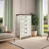Farmhouse Dresser, Rustic Wood 5 Drawer Dresser for Closet, Tall Chest of Drawers with Metal Handles - 3 of 4