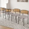 AZL1 Life Concept Dining Sets Modern Upholstered Chairs Set of 4, Accent Kitchen Chairs Rattan Back for Dining Room, Gray, 20.5"*20.5"*30" - 2 of 4