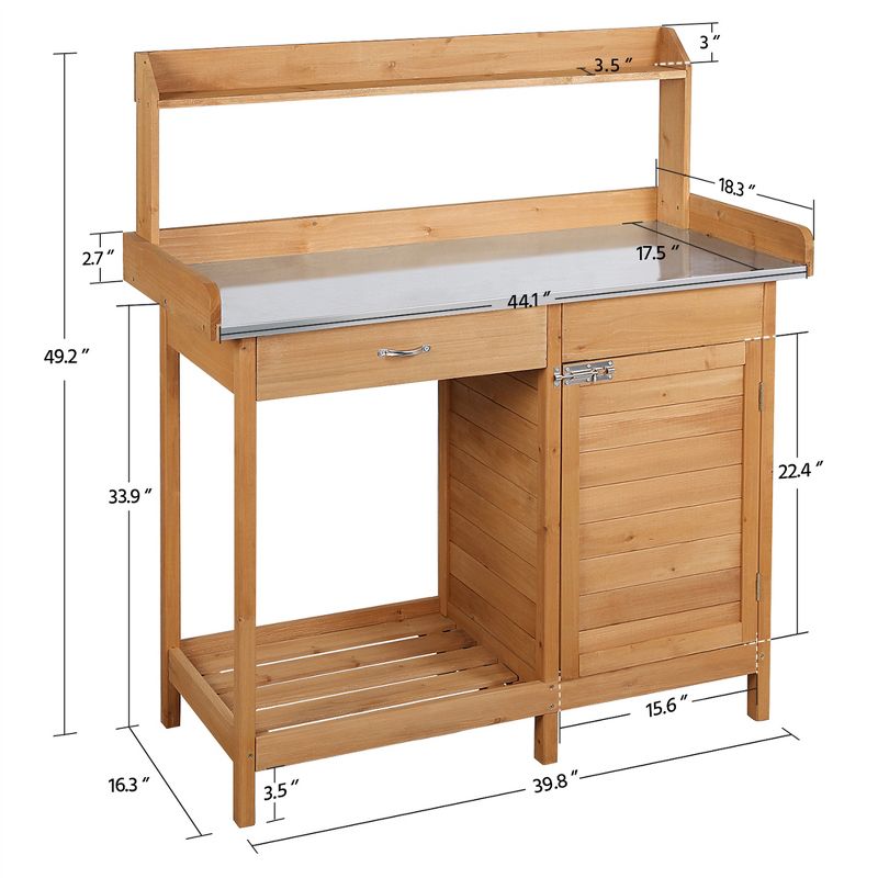 Yaheetech Outdoor Potting Bench Table Work Bench, 3 of 8