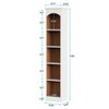 Lirago,70.9" White & Oak 5-Tier Bookshelf-Slim Storage Rack with Anti-Tip, Space-Saving Design - 2 of 4