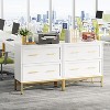 ORRD White & Gold Lateral File Cabinet, 2-Drawer Modern Filing Storage with Anti-Tip for A4/Letter/Legal Files & Printer Stand, Home Office - 4 of 4