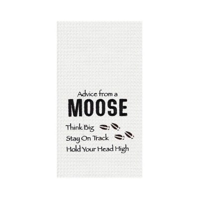 C&F Home Advice From A Moose Embroidered Waffle Weave Kitchen Towel