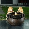 LuxenHome Puppy Love Farmhouse Resin Outdoor Fountain with Lights Multicolored - 2 of 4