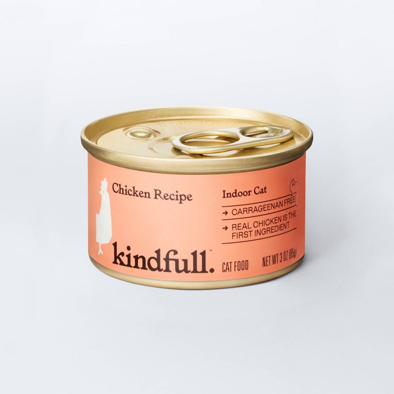 Chicken Pate Recipe for Indoor Cats Wet Cat Food - Kindfull&#8482; 3oz, 1 of 6