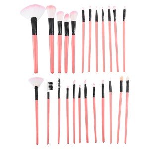 Unique Bargains Travel Dual Ended Blusher Nylon Plastic Metal Handle Makeup Brush Set 24 Pcs - 1 of 4