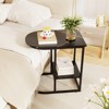 Tangkula C-Shaped Side Table Compact 2-tier Storage End Table for Small Space - 3 of 4