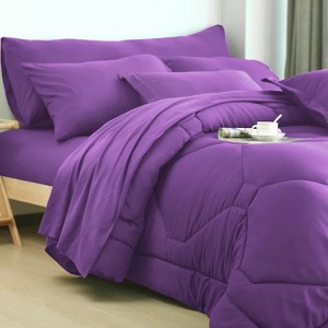 Ultra-Soft 8 Pcs Bedding Set - All Season Comforter Set with Sheets, Bed-in-a-Bag for Cozy Bedroom & Guest Room - 1 of 4
