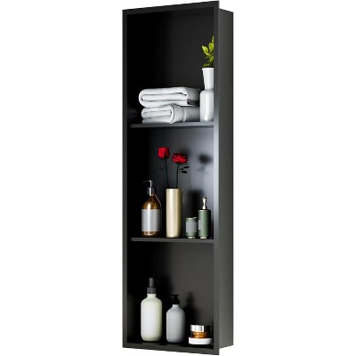 Stainless Steel Shower Niche, 12" X 12" No Tile Needed Recessed Shower Niche Shelf,Modern Wall Storage Niche for Bathroom Storage, Brushed