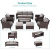 Sonkuki 8-Piece Patio Conversation Set with Ottoman and Side Table, Navy Blue Cushion - 3 of 4