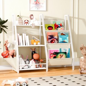 GlasFlength Decorative Bookshelf Creative and Unique Styling, Multifunctional Storage with Open Display Bookshelves, White, 32.7"*11.8"*28.9" - 1 of 4