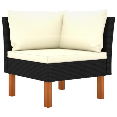 vidaXL Corner Sofa Black