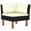 vidaXL 3 Piece Patio Lounge Set Poly Rattan and Solid Eucalyptus Wood - 3 of 4