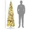 TopComfy Christmas Tree Stand Prelit Pencil Christmas Tree with Snow Flocked Branches and Easy Assembly for Holiday Decor, Green, 26.8"*26.8"*70.8" - 3 of 4