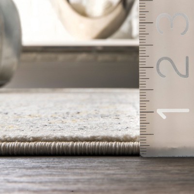 Elegant Vintage Gold Distressed Runner Rug, 2' 8" x 8'