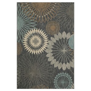 Blue Floral Woven Area Rug 5