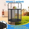 BCAN 55" Trampoline for Kids with Thickened Enclosure Net, Toddler Trampoline Indoor/Outdoor with Adjustable Gymnastics Bars & Basketball Hoop - 4 of 4