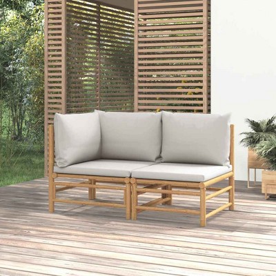 Lounge Set with Light Gray Cushions BamboovidaXL