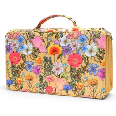 Paaaawaters Colored Pencil Case - 200 Slots Pencil Holder with Zipper Closure Twill Fabric Large Capacity Pencil Case