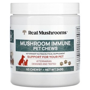 Real Mushrooms Mushroom Immune Pet Chews, Support for Your Pet, 60 Chews, (240 g) - 1 of 3
