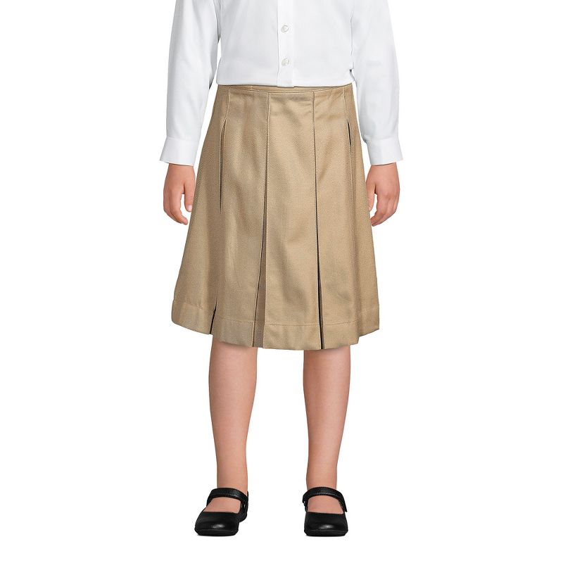 Lands' End School Uniform Kids Solid Box Pleat Skirt Below the Knee, 3 of 4