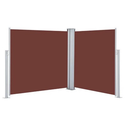 Retractable Side Awning Brown 47.2"x236.2"