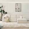 110" Cloud Modular Sectional Sofa, Boneless Corduroy Couch with Ottoman & 2 Pillows, 3-Seater, No Assembly, L-Shaped Sofa for Living Room - 3 of 4