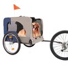 Dog Bike Trailer - Folding Pet Trailer Car for Bicycle, Folding Pet Carrier with 20 Inch Wheels, 2 Entrances, Safety Flag, Easy to Connect & Store - 3 of 4