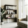 HomeRoots 67" Black And Silver Metal and Wood Three Tier Etagere Bookcase - 2 of 4