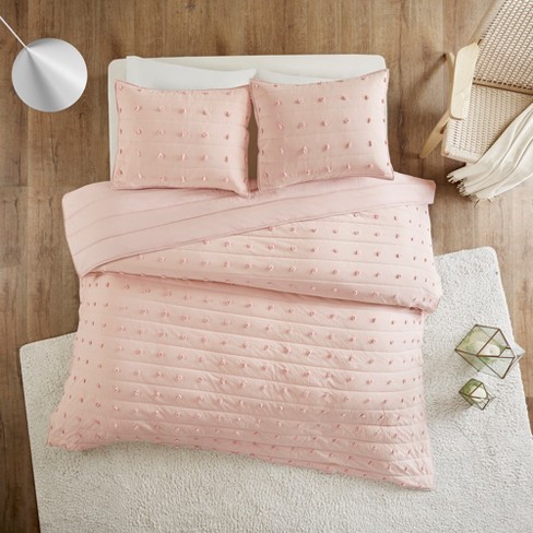 3pc Full Queen Kay Cotton Jacquard Coverlet Set Pink Target