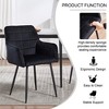 ORRD Dining Chairs Set of 2, Upholstered Velvet Chairs with Armrests, Comfortable and Easy to Clean, for Dining Room, Kitchen, Living Room, Black - 3 of 4