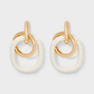 SUGARFIX by BaubleBar Interlocking Hoop Statement Earrings - Gold: Zinc Material, Post Closure, 1.65" Length