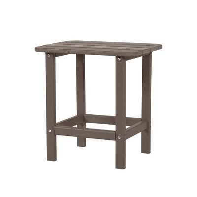 Aoodor Outdoor Adirondack Side Table HDPE End Table，Classic Modern Design，High-Quality，Easy to Assemble，Versatile End Table for Patio, Garden, Lawn